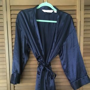 Victoria's Secret Satin Navy Robe